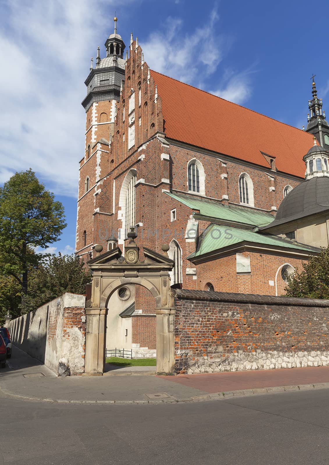 Roman catholic 14th century church,Corpus Christi Basilica in Jewish district Kazimierz, Krakow, Poland