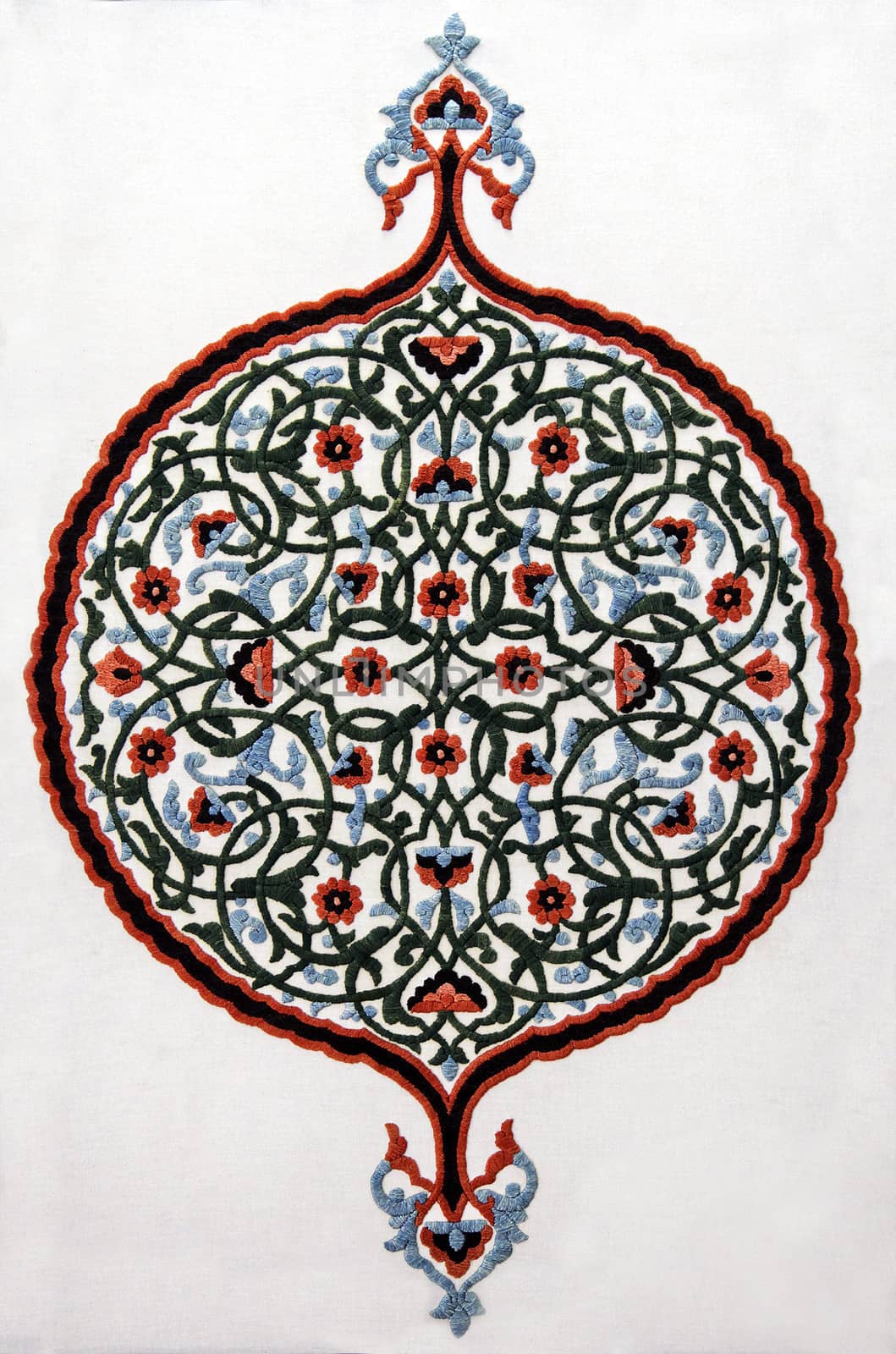 Uzbek traditional embroidery hanging on a wall