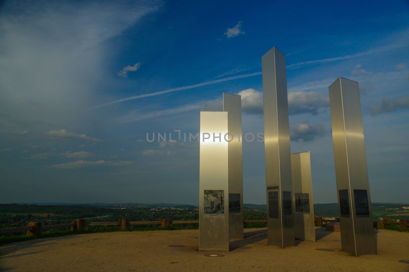 PFORZHEIM, GERMANY - April 29. 2015: Memorial of Bombing City on the Wallberg Rubble Hill. by evolutionnow
