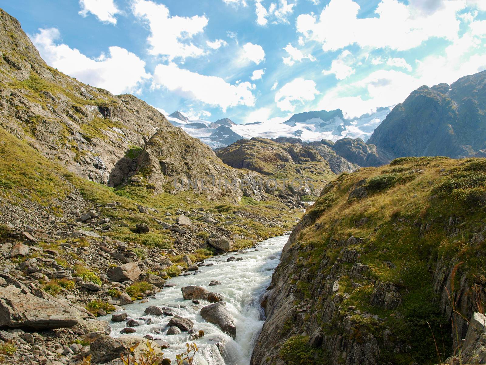 alpine mountain water stream in Switzerland by evolutionnow