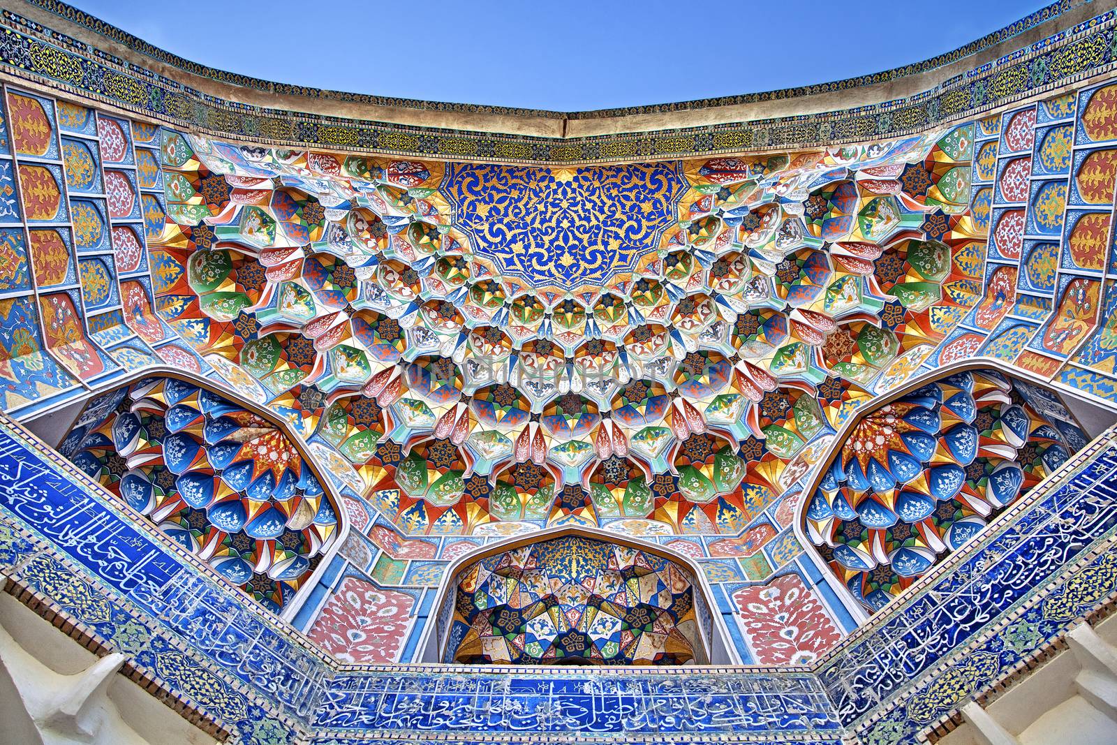 Detail of the decorations of the Abdulaziz Khan Madrassah in Bukhara, Uzbekistan