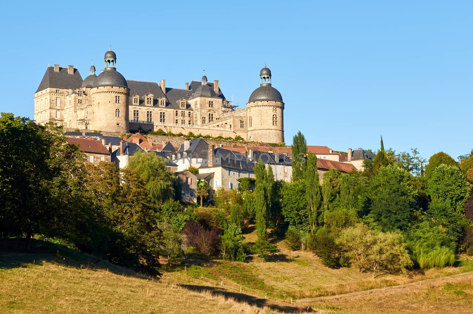 Historic village of Hautefort in Dordogne-Perigord, Aquitaine, France