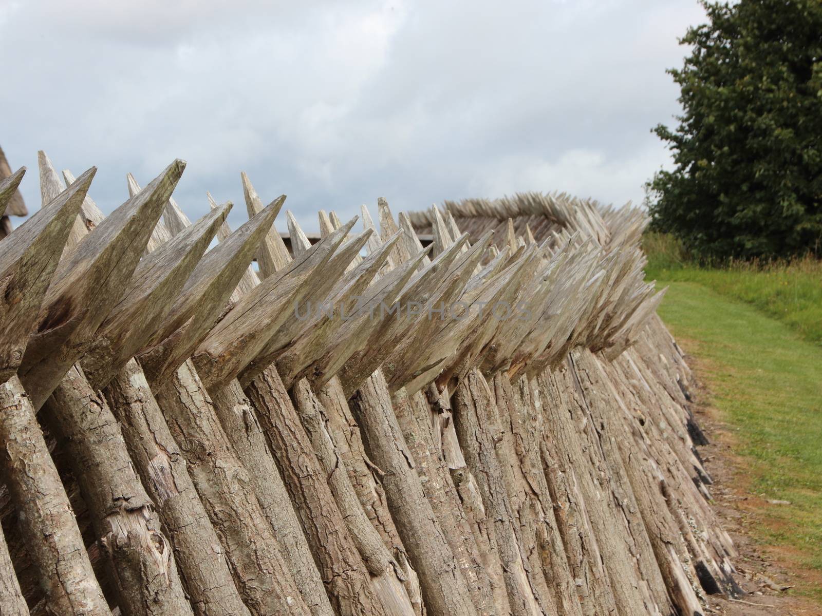 Wooden Pole Palisade at Danish Dybboel War Museum