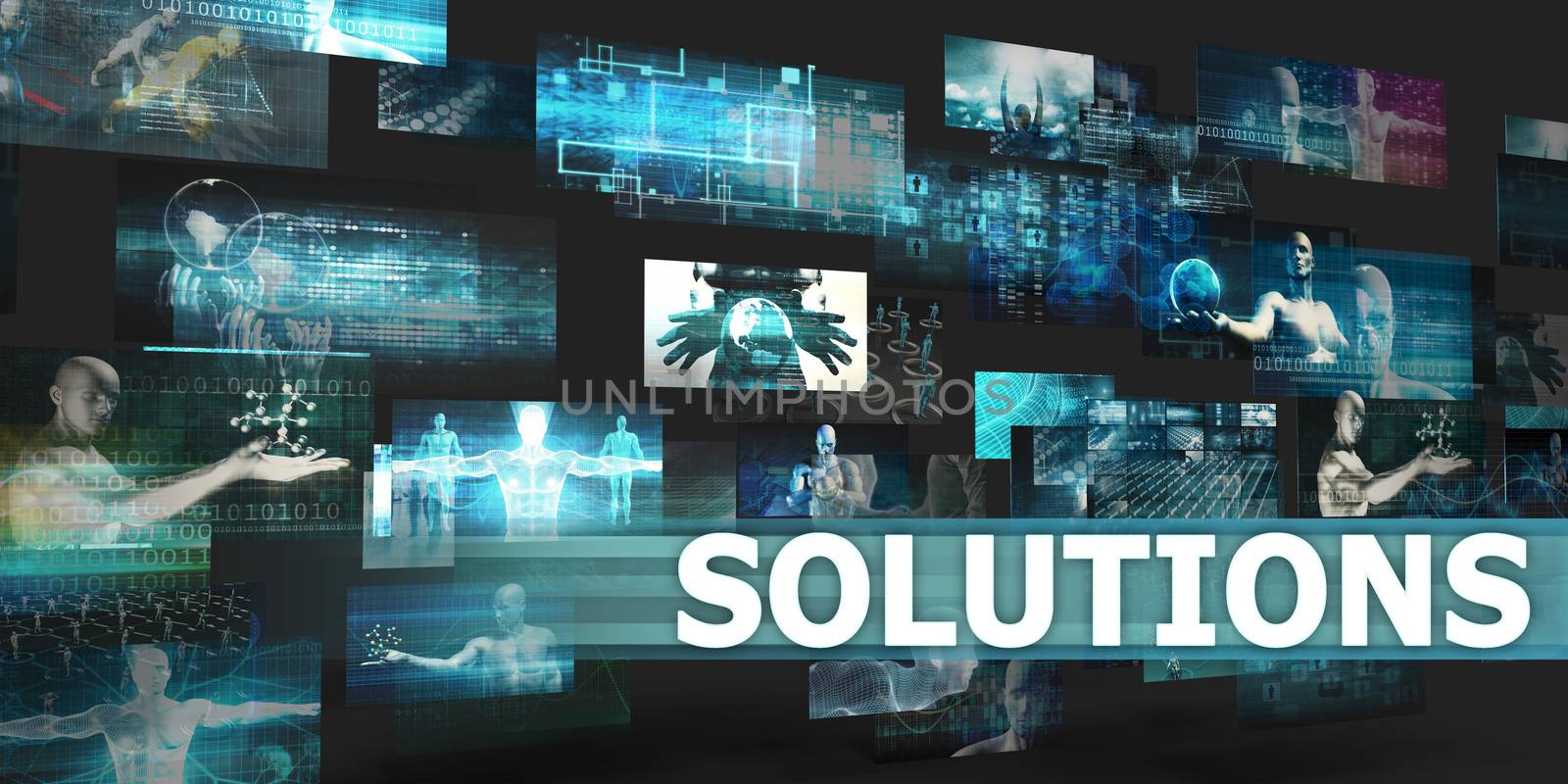 Solutions Presentation Background with Technology Abstract Art
