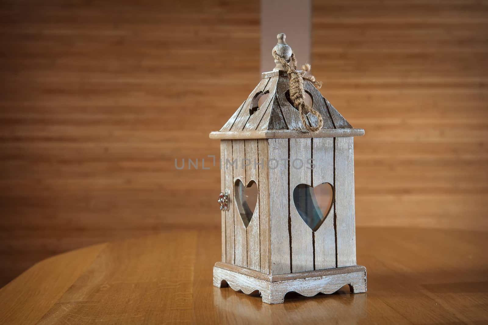 wooden candlestick with heart shape