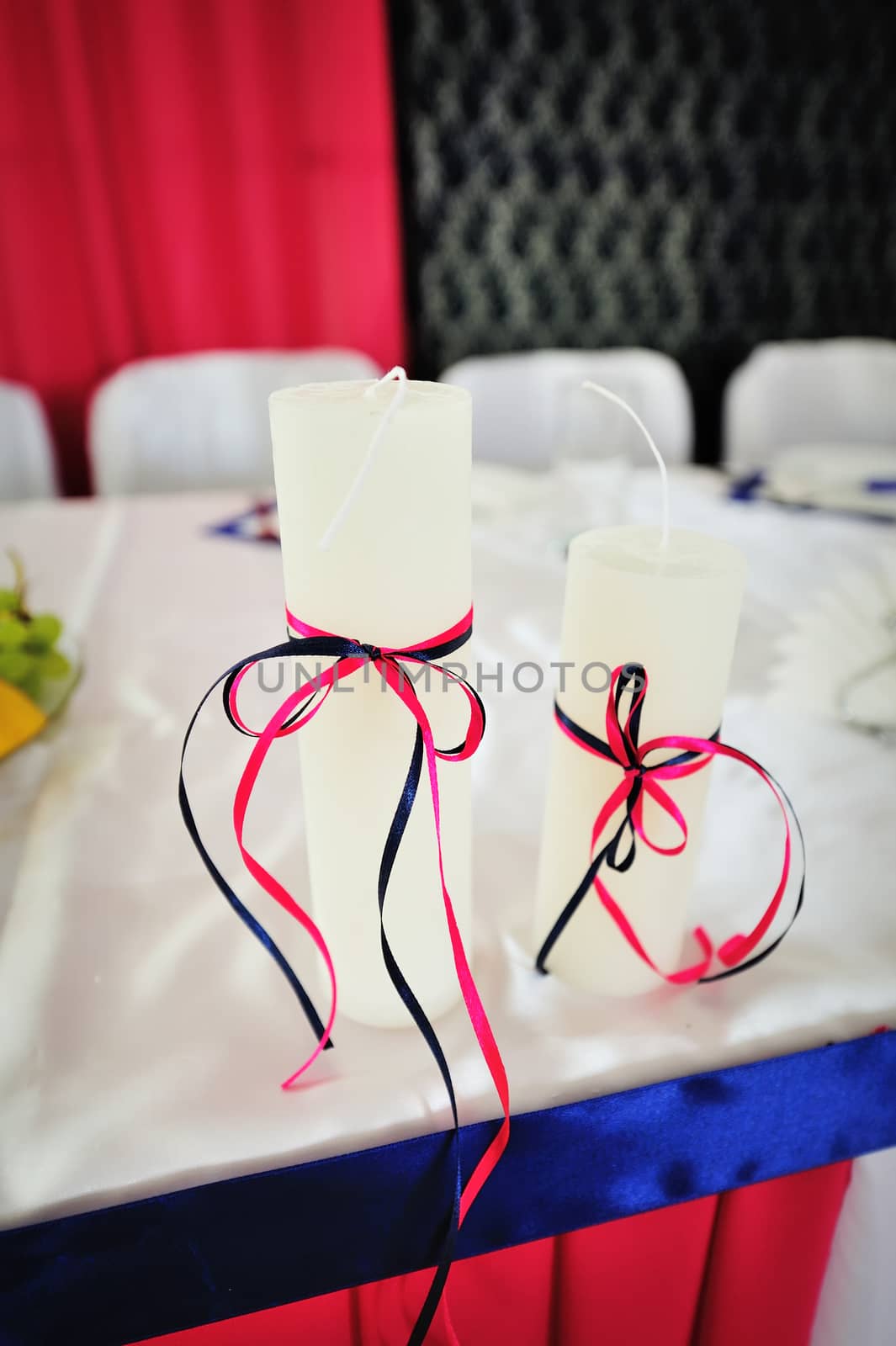 Two beautiful lanterns made of glass and decorated 