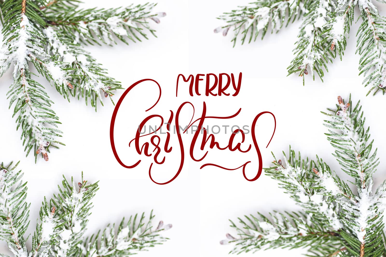 Christmas green framework isolated on white background.