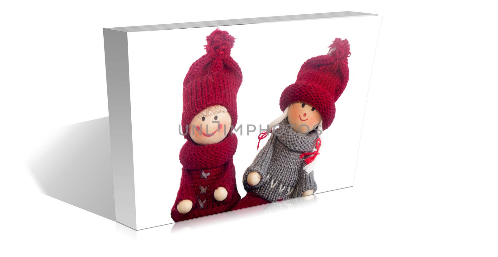 a Christmas puppets on the white background