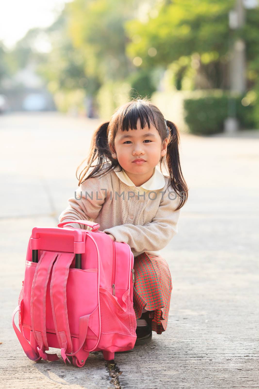 asian student playing after back to home with happiness emotion by khunaspix