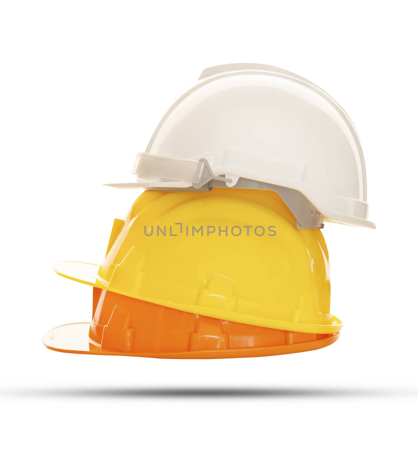 multicolor safety, construction protection helmet isolated white by khunaspix
