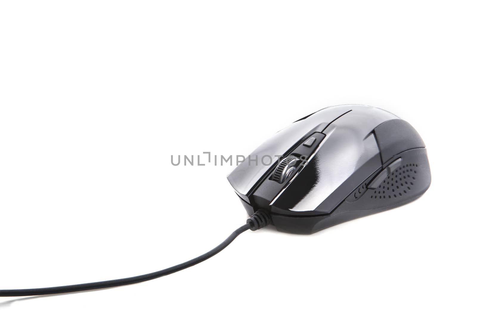 black playing game computer mouse on white backgroundd use for multipurpose technology object