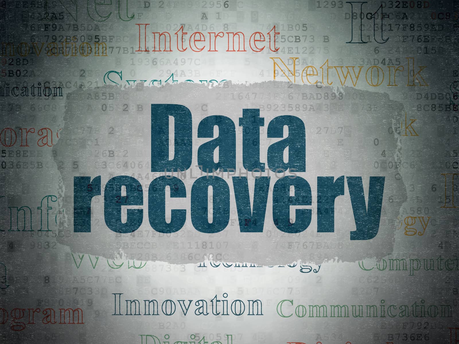 Data concept: Data Recovery on Digital Data Paper background by maxkabakov
