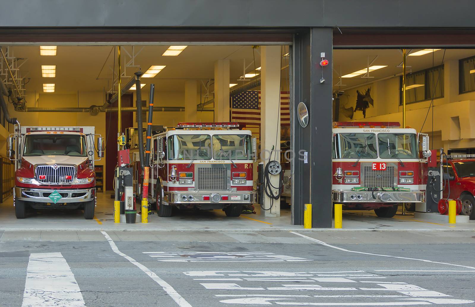 San Francisco, CA, USA, october 22, 2016; Fire department trucks in San Francisco