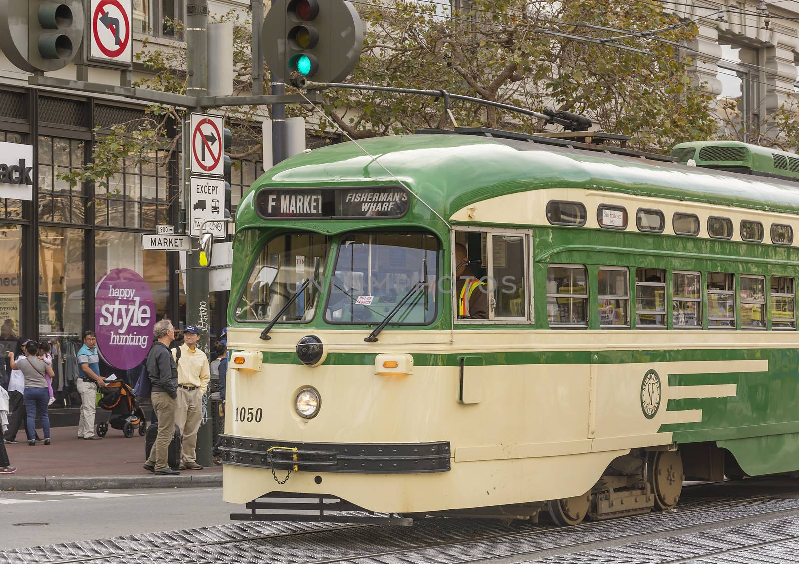 San Francisco, CA, USA, october 22, 2016;  Tram moving in San Francisco