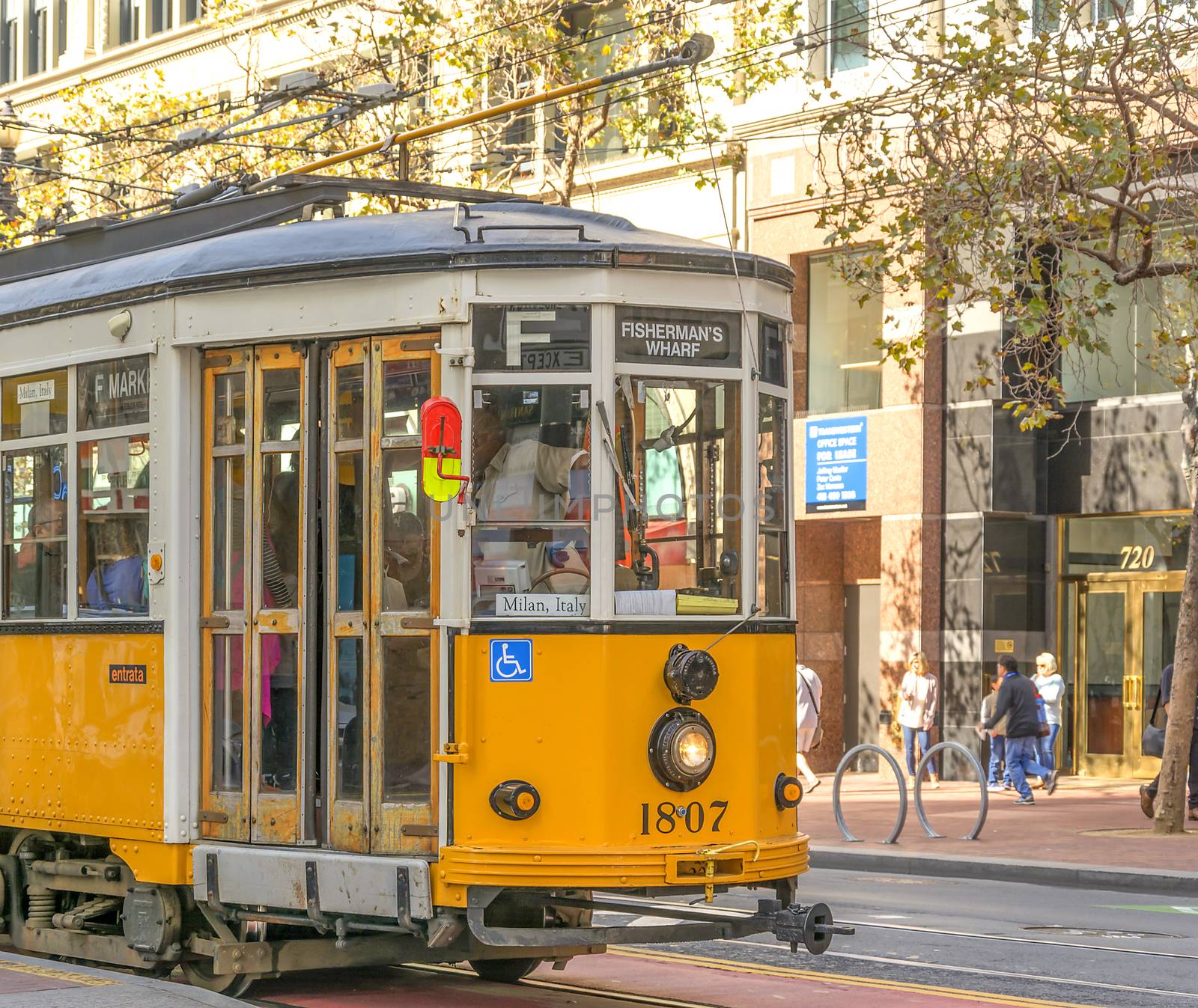 historical italian tram moving in san Francisco by rarrarorro