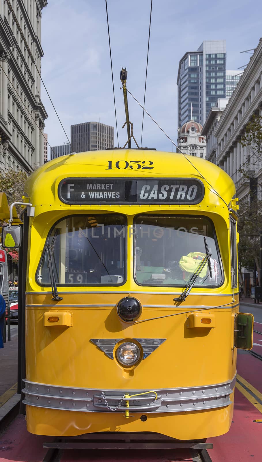 SAn Francisco, CA, USA, october 22, 2016;  Tram moving in San Francisco