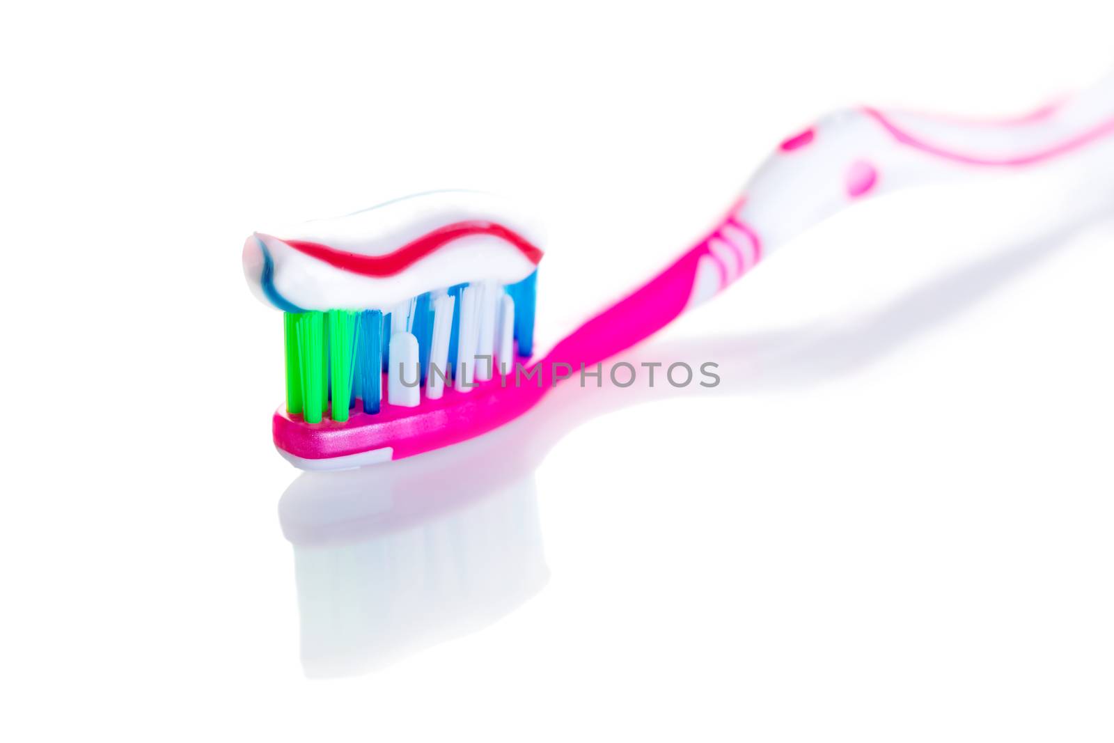 toothbrush with toothpaste close-up  by MegaArt