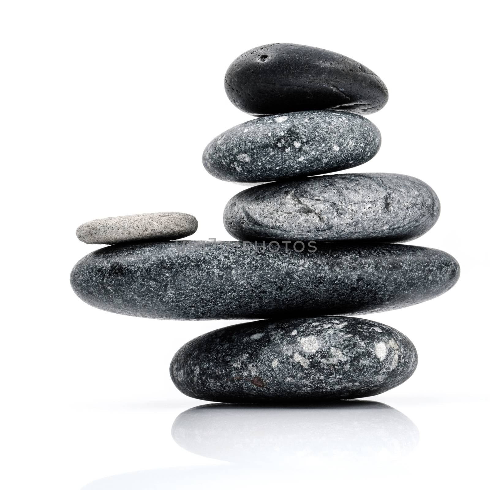 The stack of Stones spa treatment scene zen like concepts. The stack of Stones spa isolated on white background. 