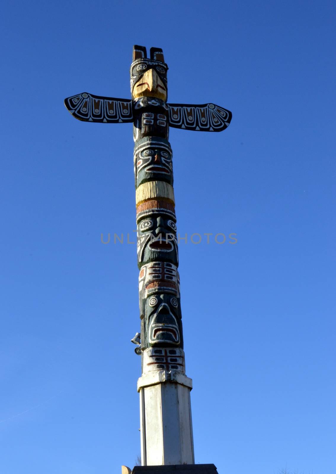 Indian totem from Canada donated to the town of Virton in Belgium