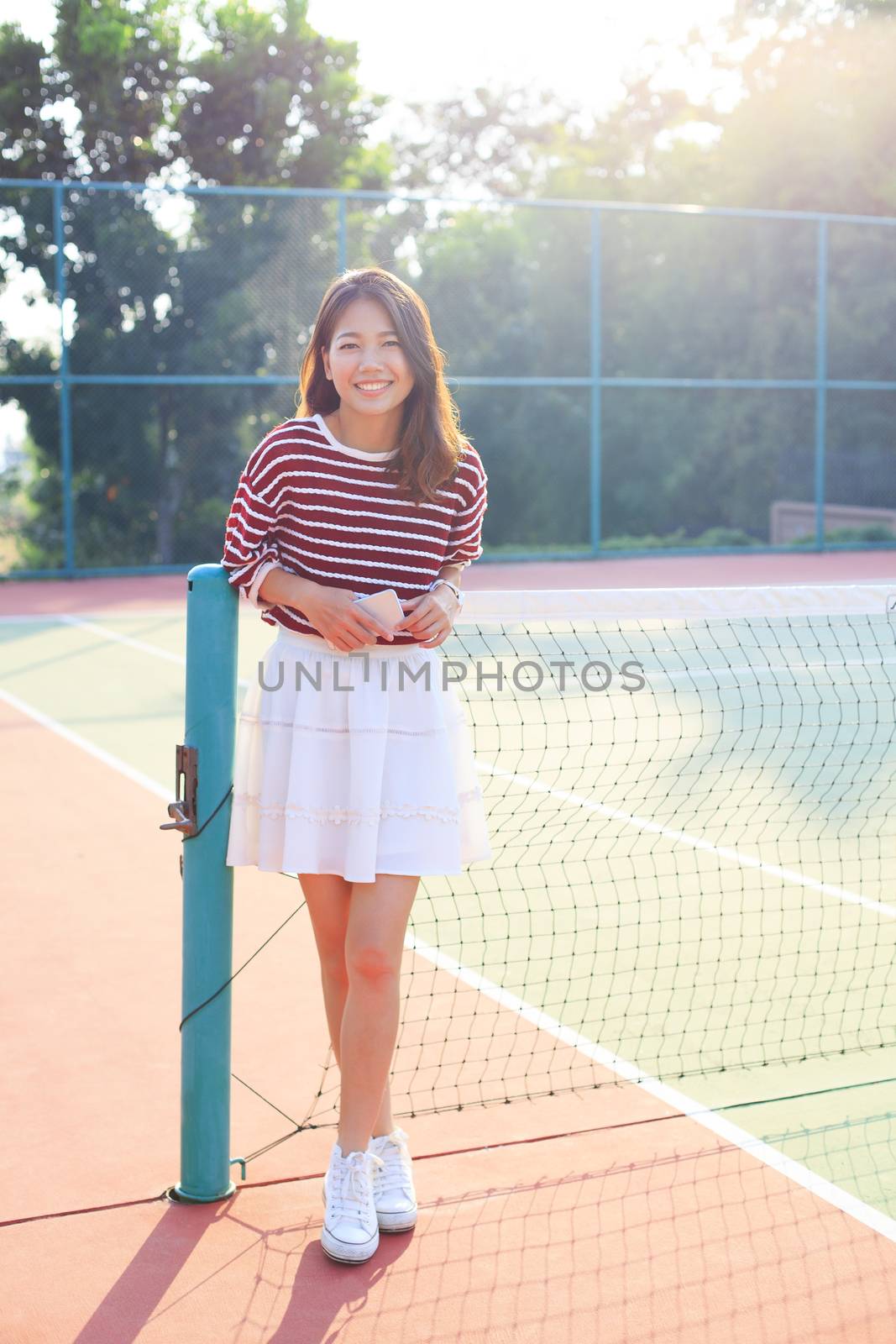 portrait of beautiful young asian woman waearing white clothes s by khunaspix