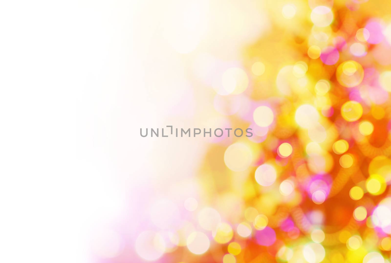 Background of Christmas, New Year tree with defocused lights.