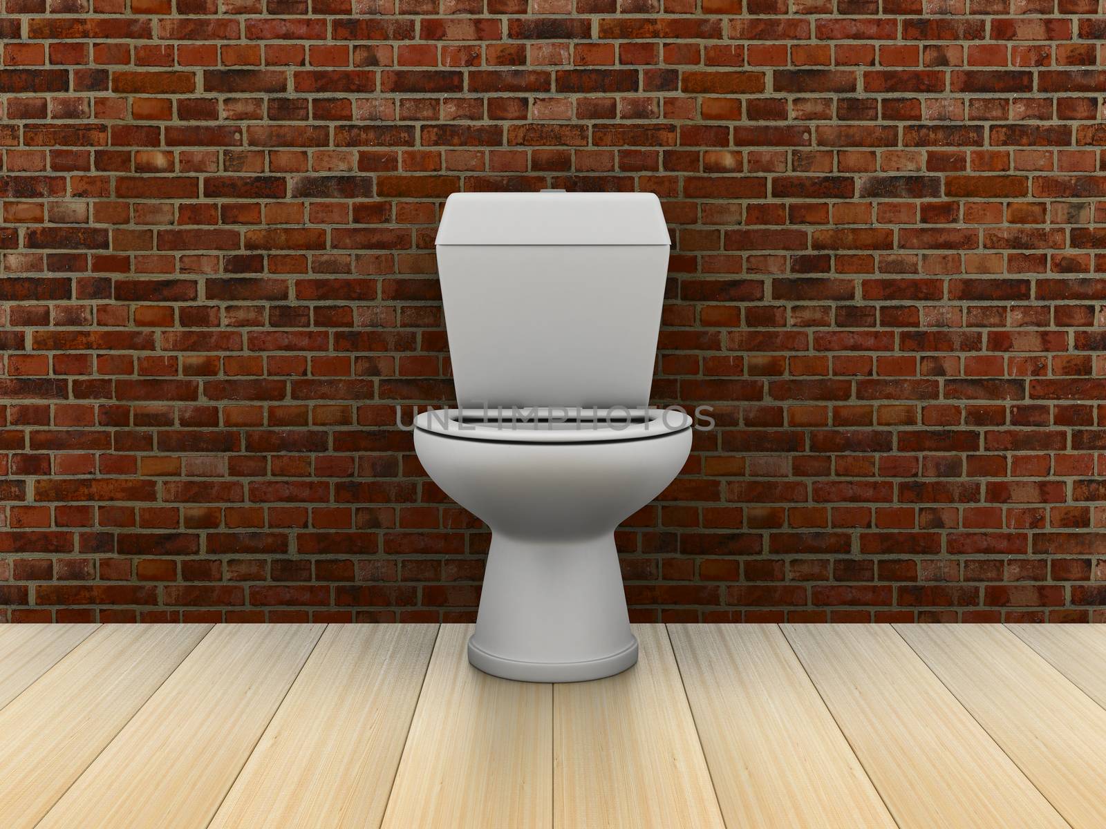 Room with water closet. 3D image