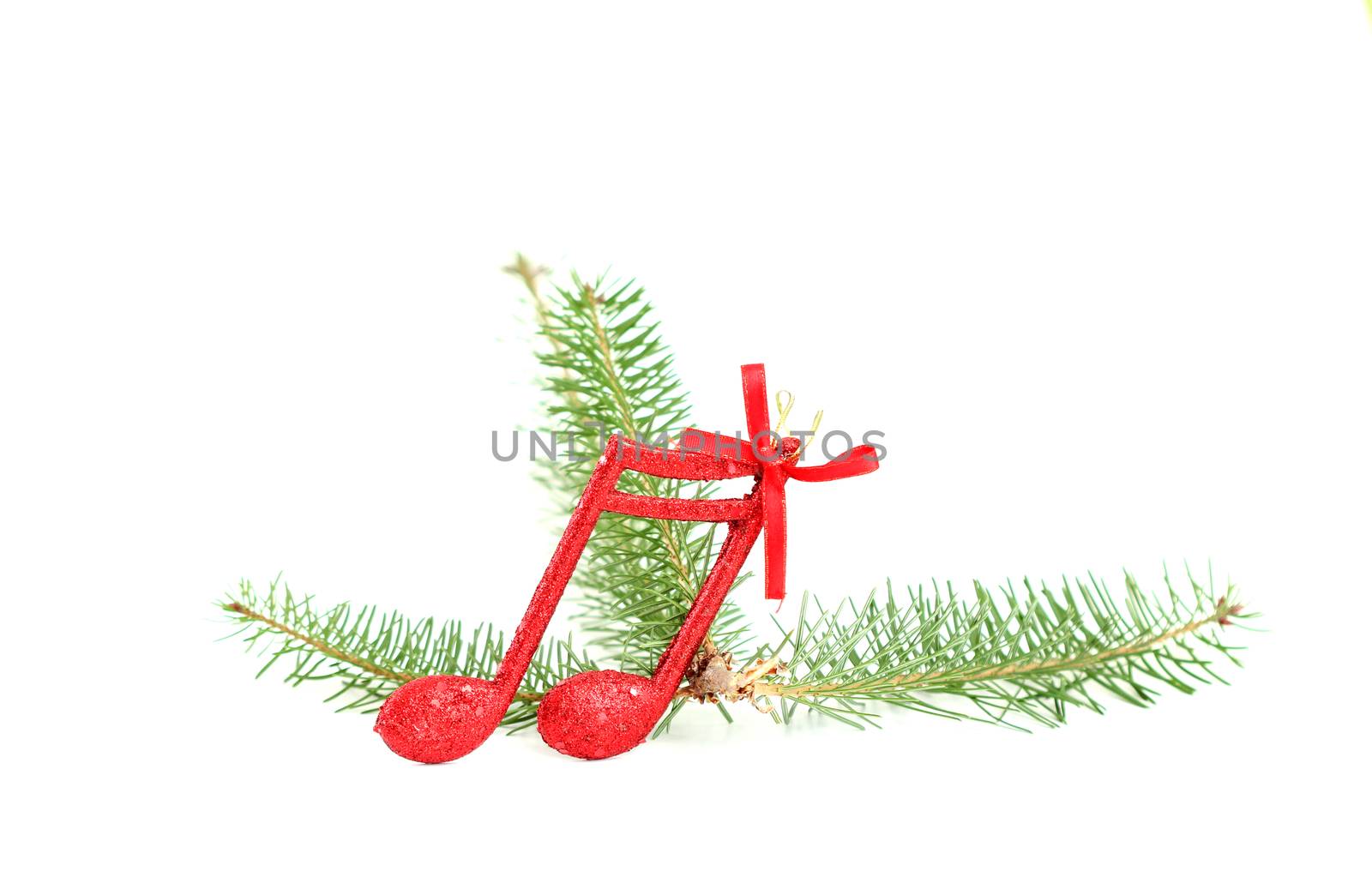 picture of a cristmas music notes decoration on a tree branch