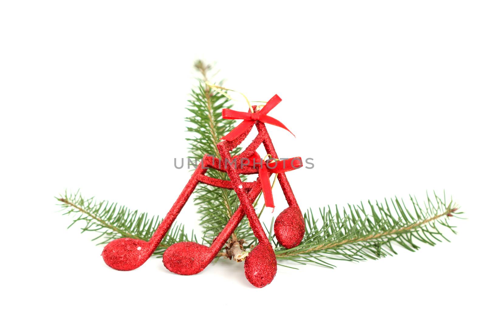 picture of a cristmas music notes decoration on a tree branch