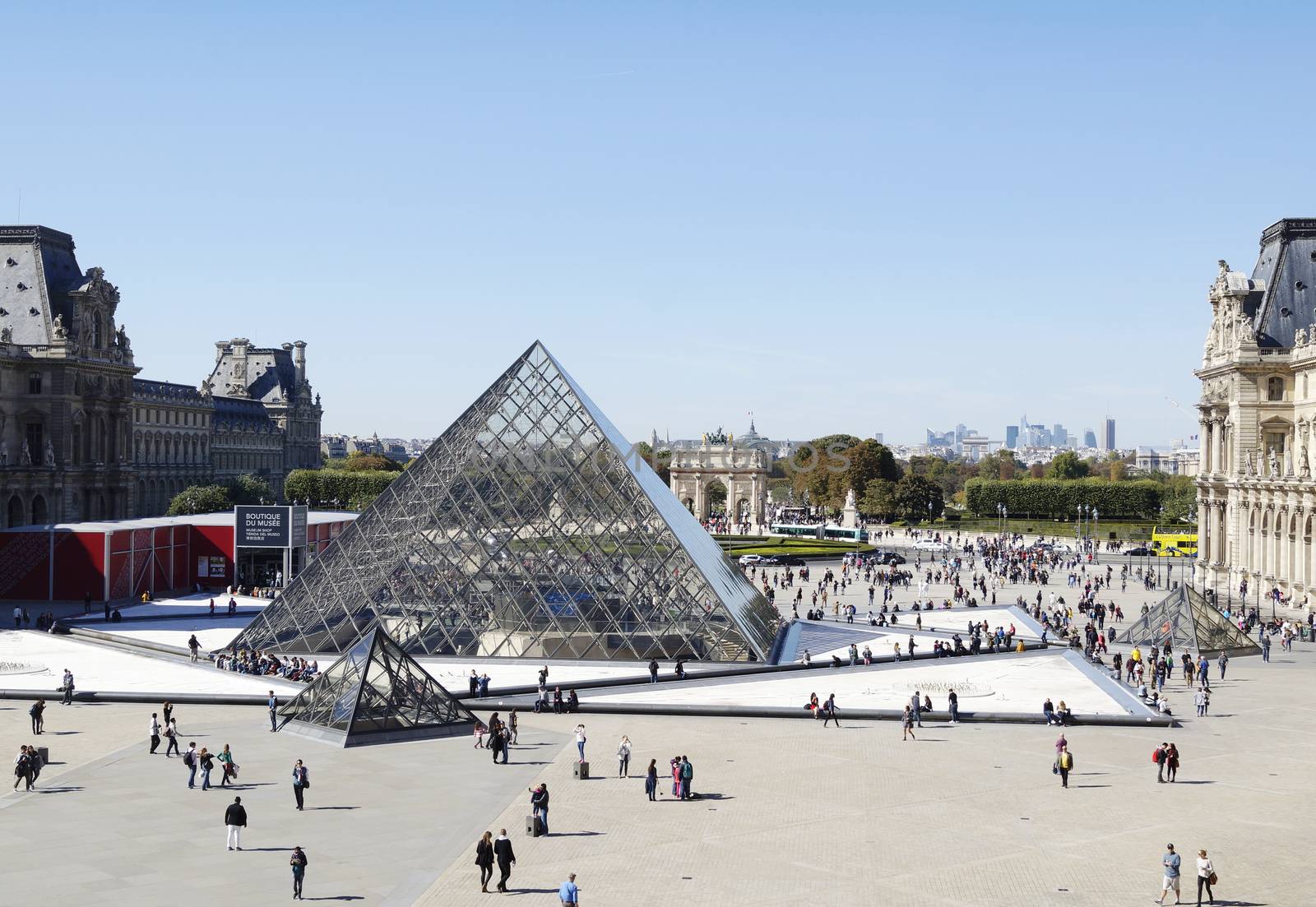 PARIS, FRANCE - SEPTEMBER 28, 2015: The Louvre Museum, the world's largest museum in Paris, France