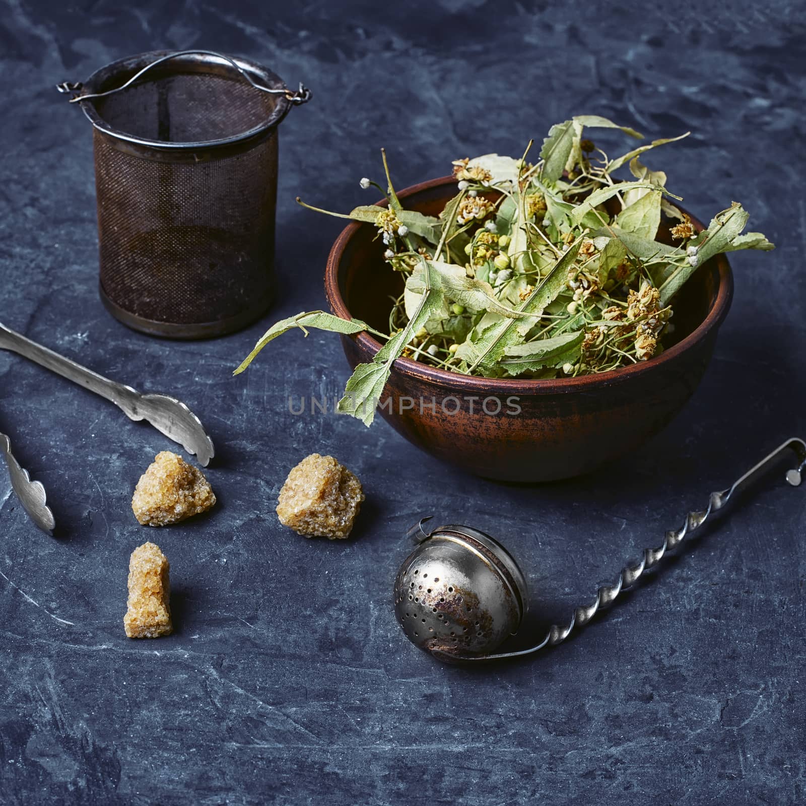 Dried inflorescences for treatment linden tea broth