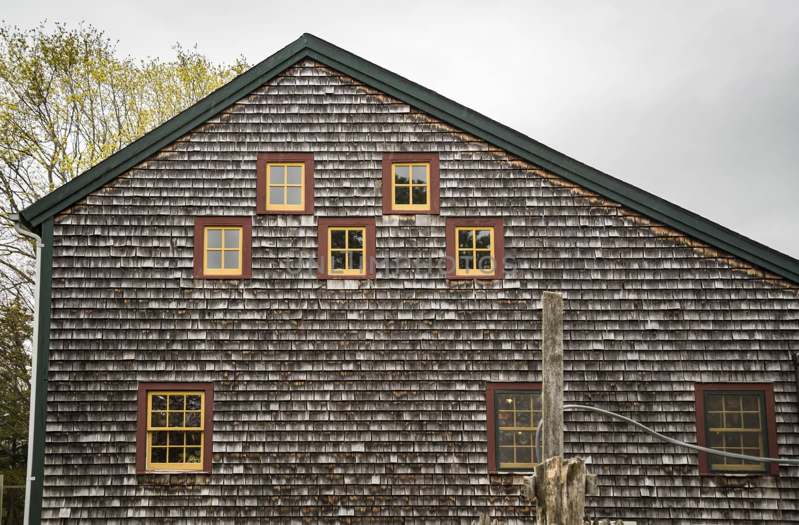 Detail of New England Farm House, RI USA