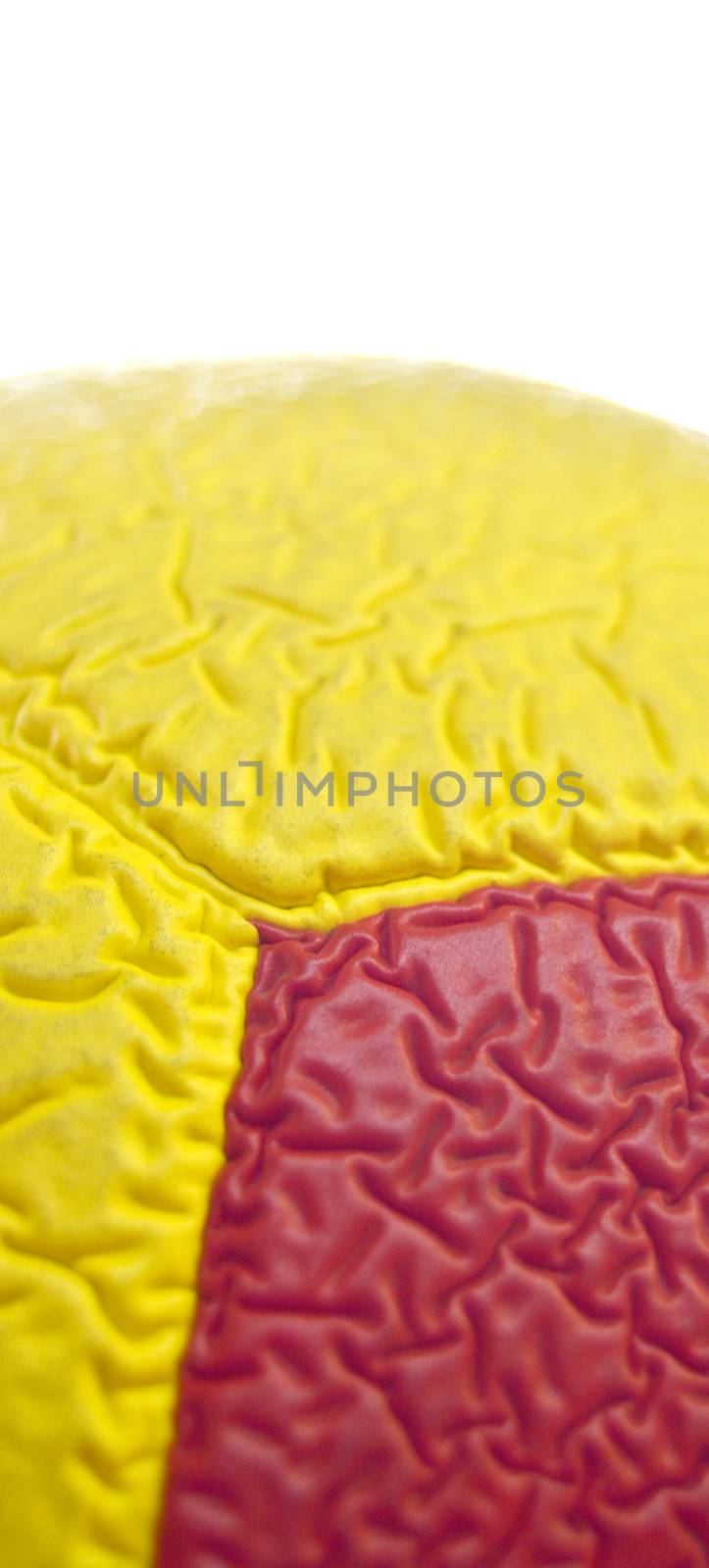 picture of a Red and yellow Soccer Ball macro, texture