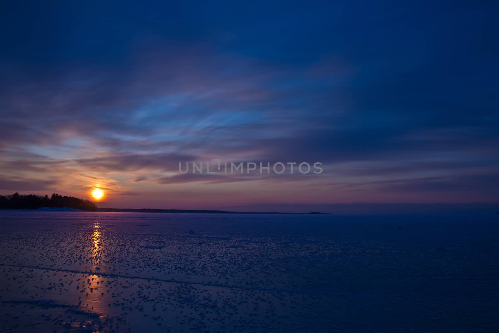 Winter picture of the east sea in western Finland
