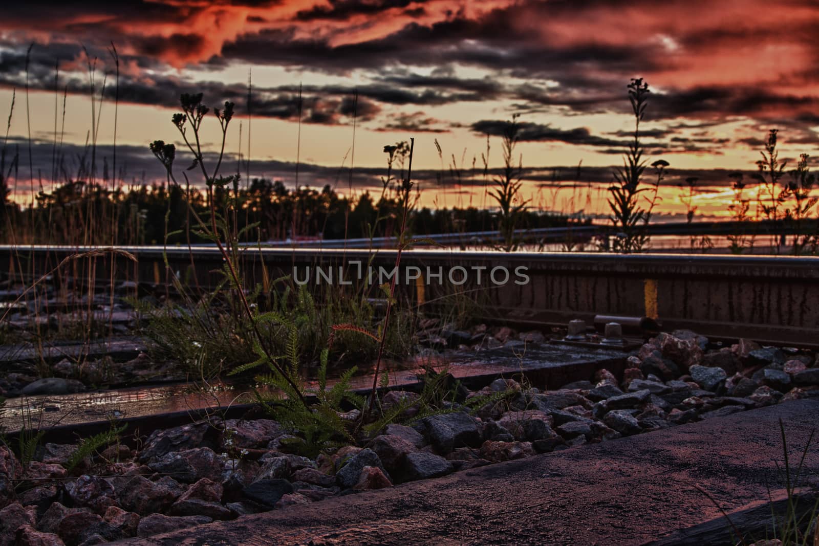 Dusk after a heavy thunderstorm in northern Finland