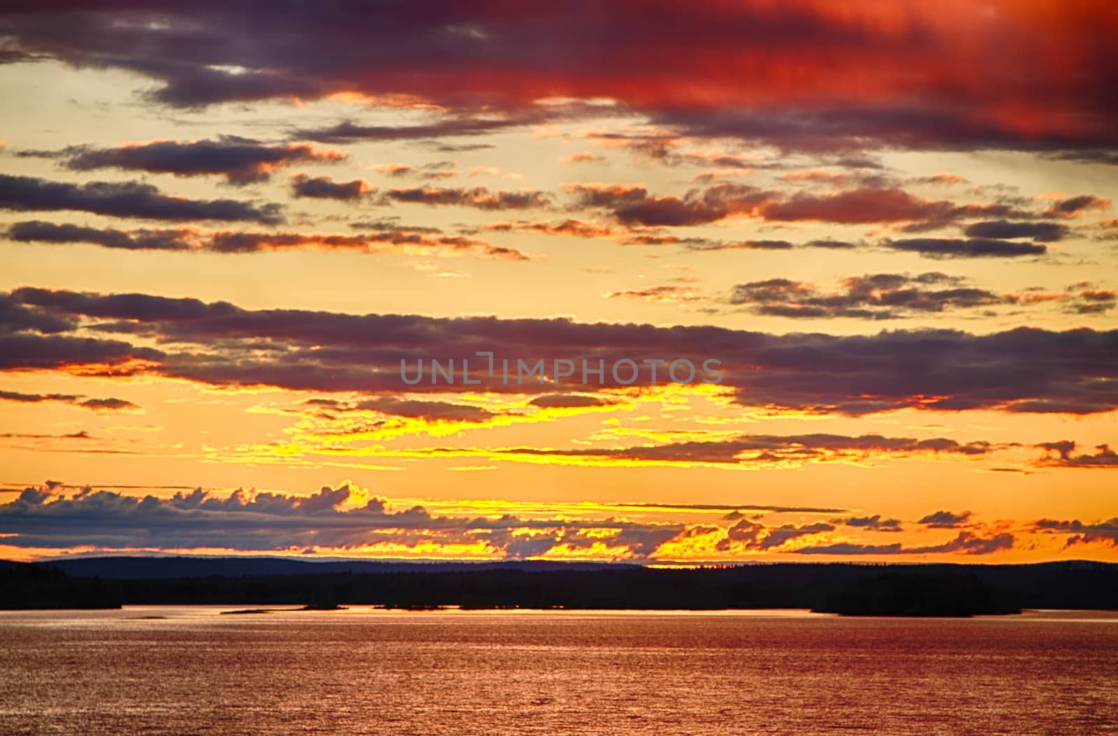 Dusk after a heavy thunderstorm in northern Finland