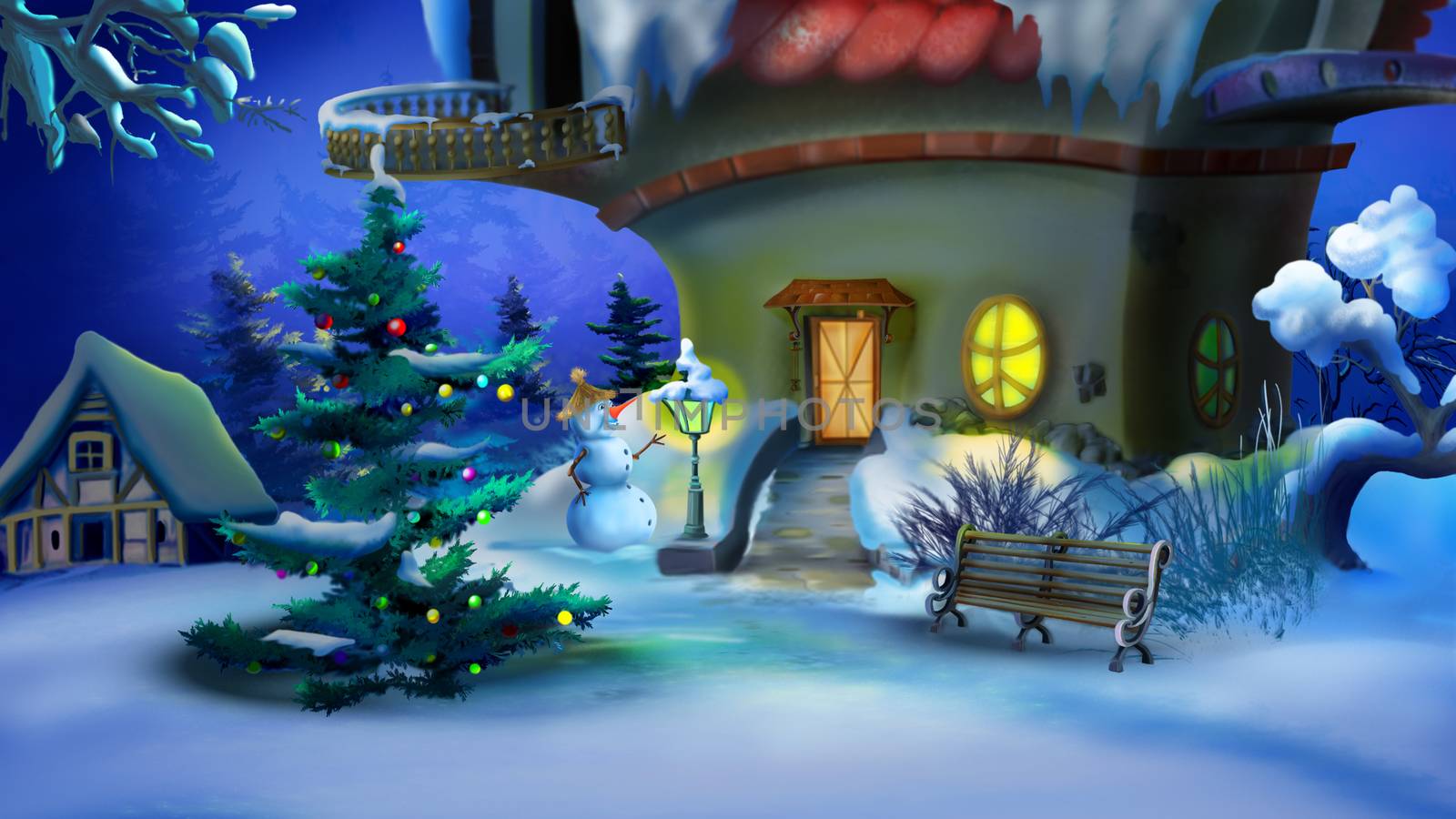 Magic Christmas Evening. New Year Eve Scene by Multipedia