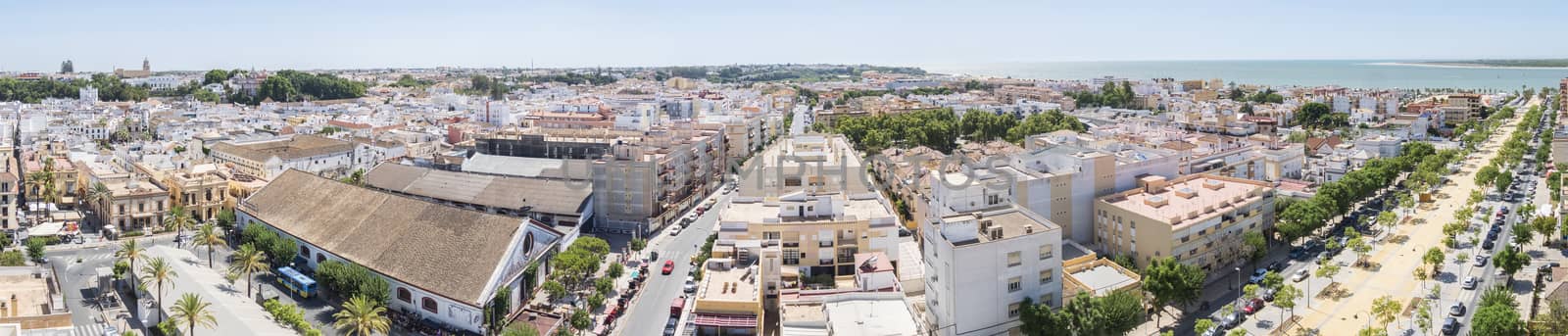 Aerial panoramic view of Sanlucar de Barrameda, Cadiz, Spain by max8xam
