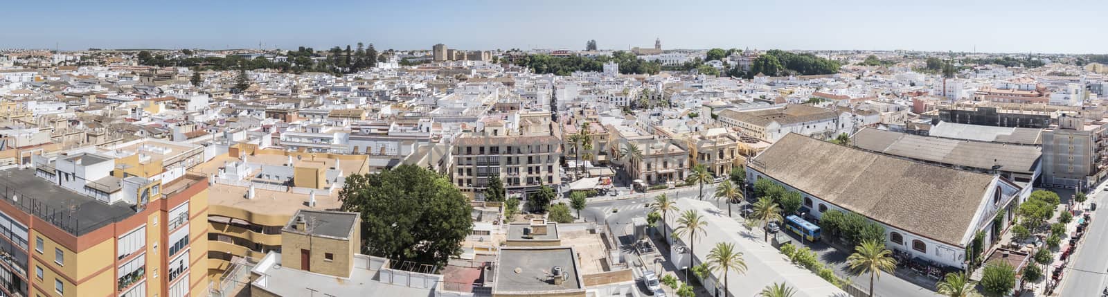 Aerial panoramic view of Sanlucar de Barrameda, Cadiz, Spain by max8xam