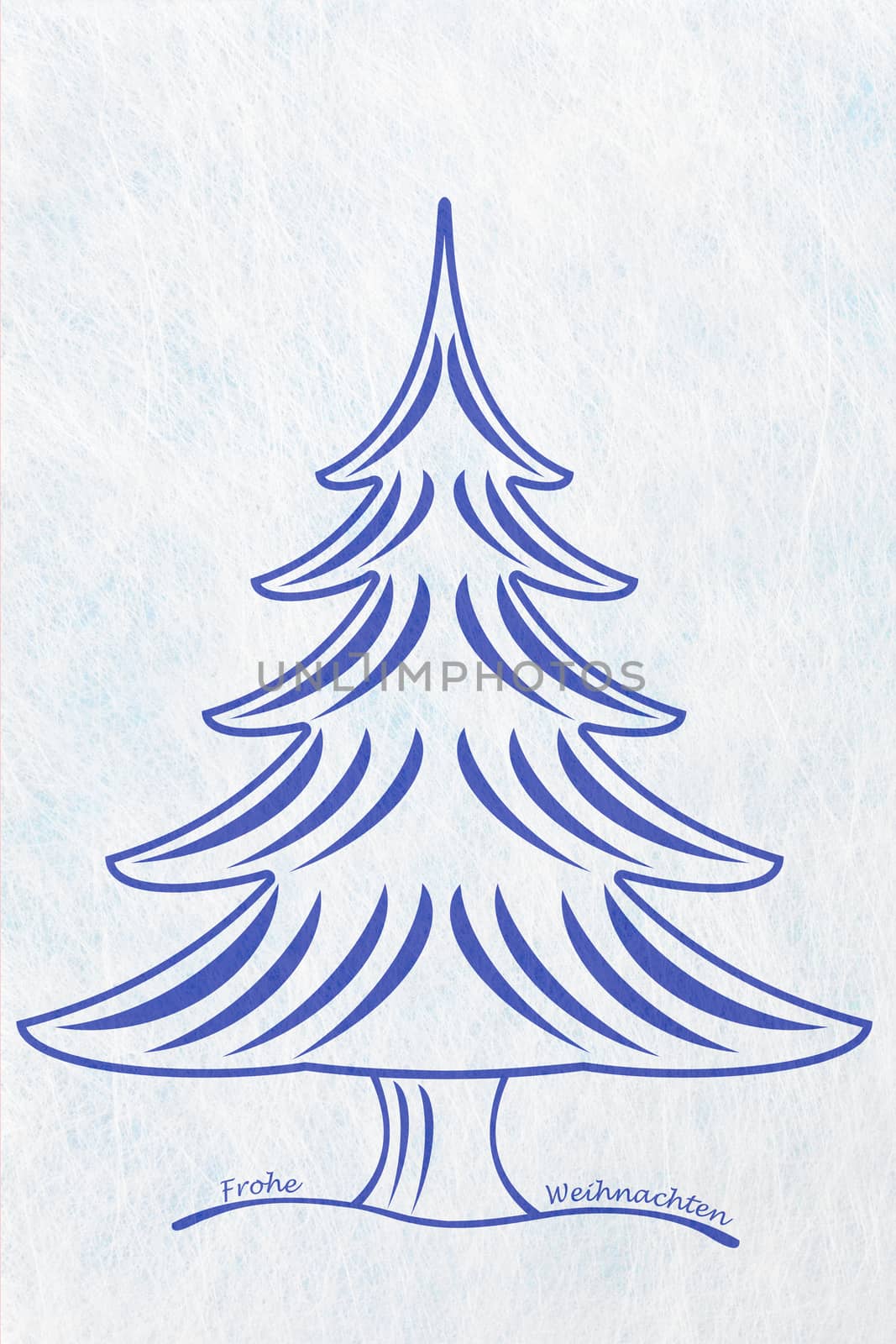 Abstract christmas tree and the german words for Merry Christmas, christmas card