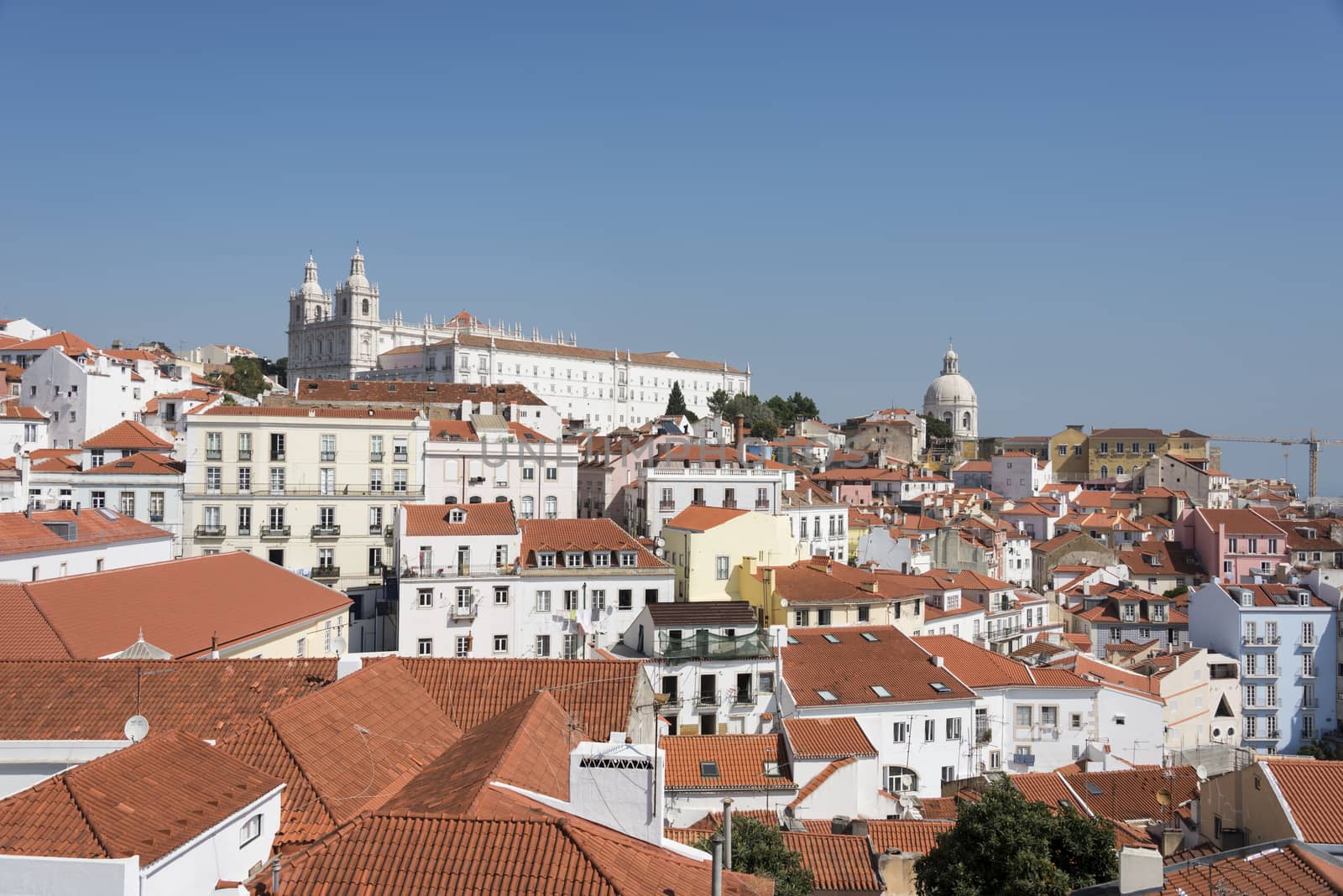 panorama of ols lisbon old town by compuinfoto