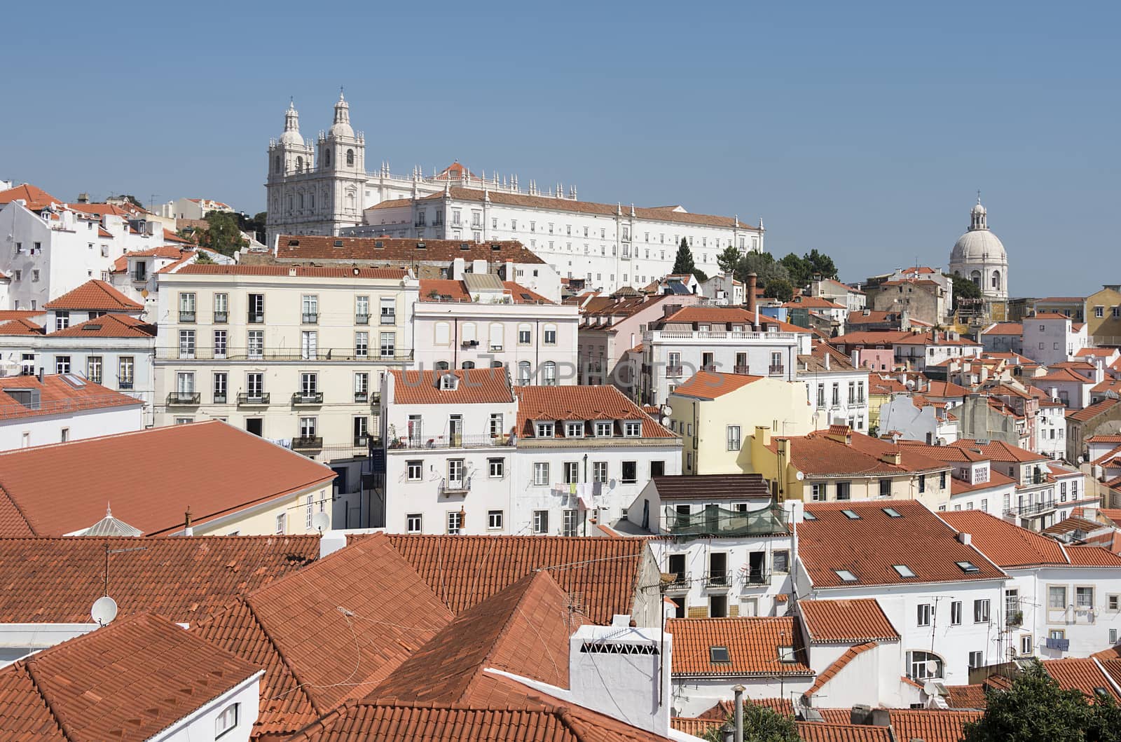 old city town panorama of Lisbon, capital city of Portugal