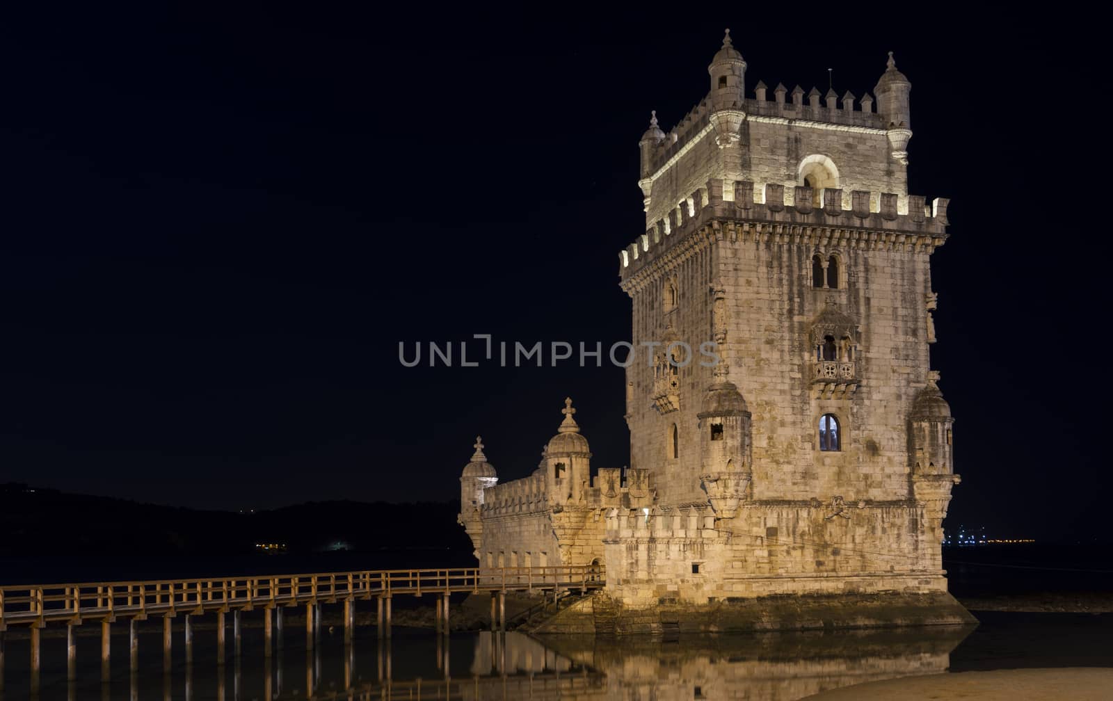 Lisbon, Portugal at Belem Tower on the Tagus River.