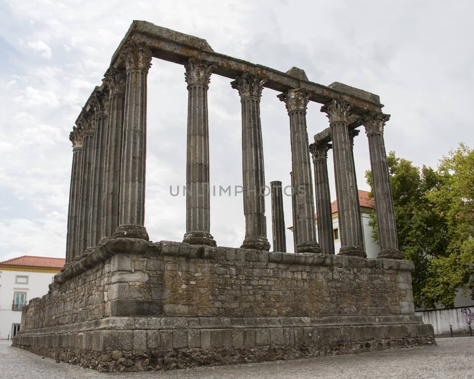 The Roman Temple of Evora also referred to as the Templo de Diana is an ancient temple in the Portuguese city of Evora