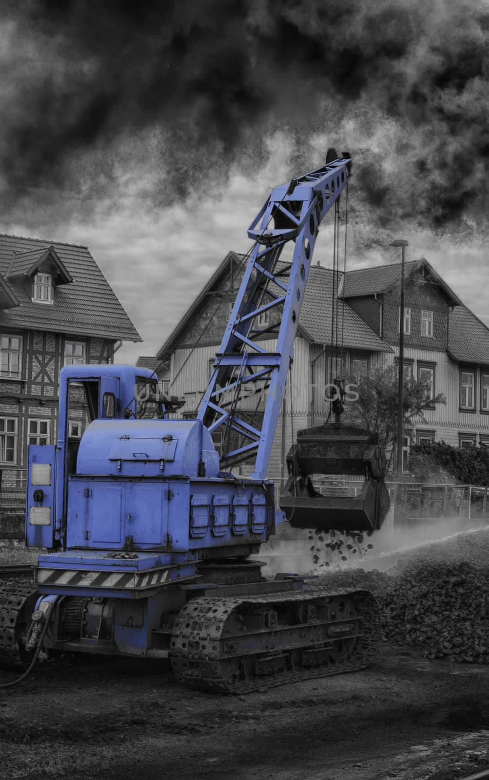 crane for coal loading steam locomotive in wernigerode germany