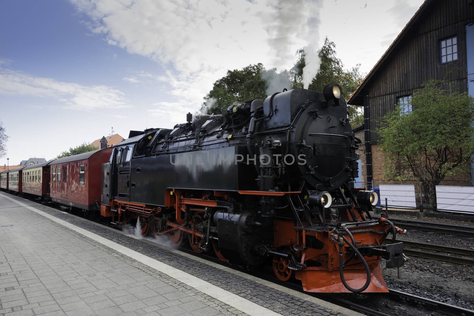 old  steam train in germany by compuinfoto