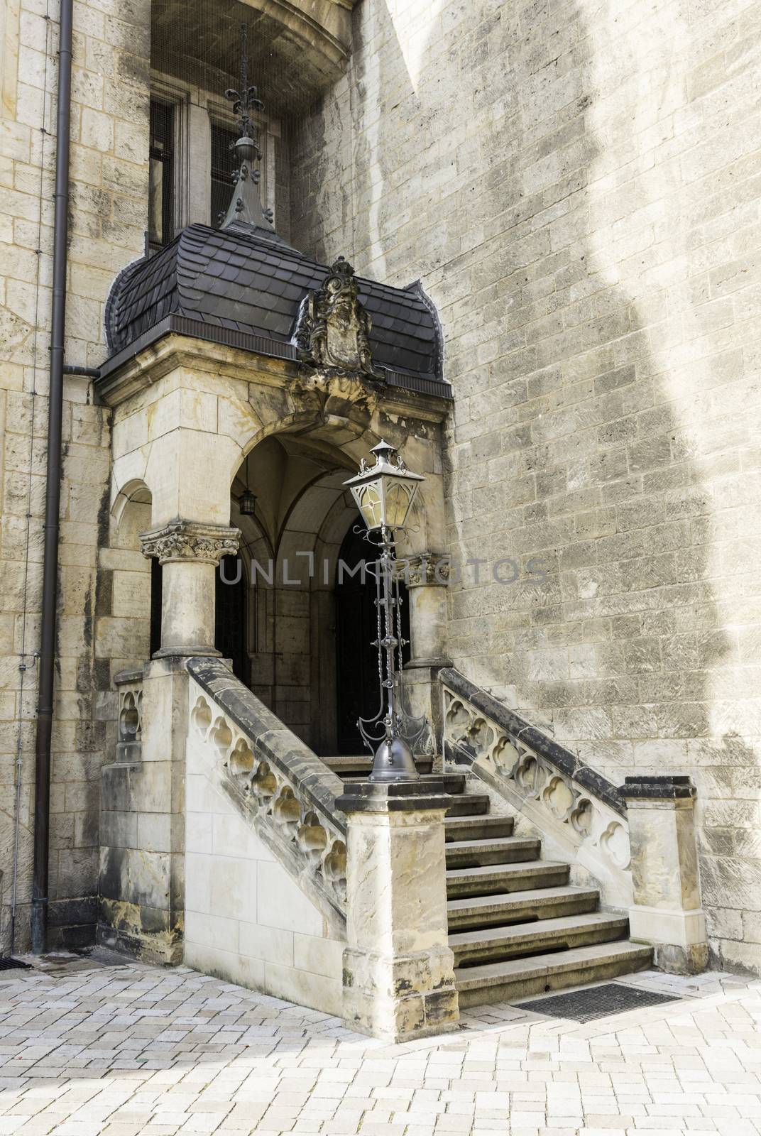 concrete old staircase entrance from church quedlinburg