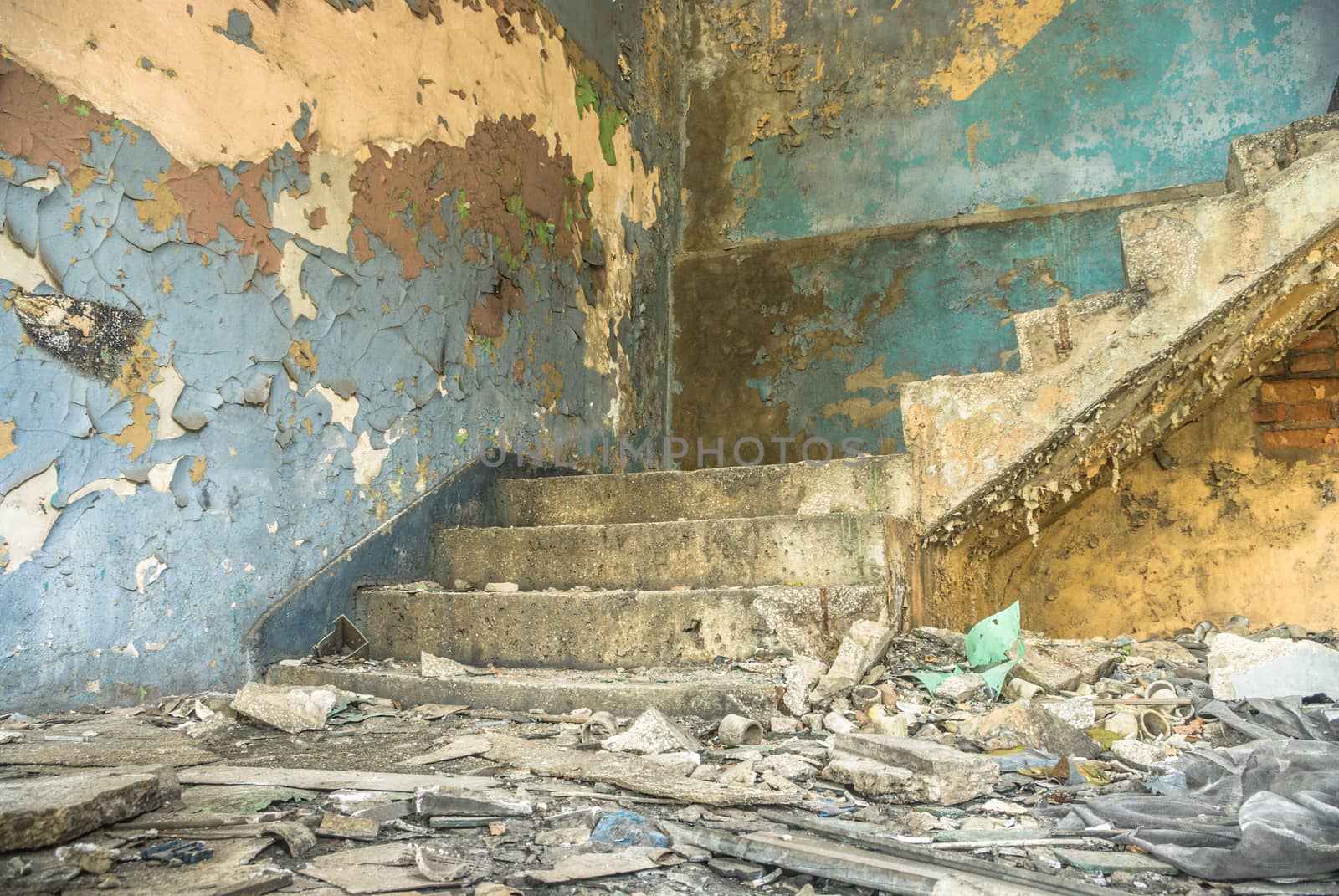 ruins of a very heavily polluted industrial factory, industrial series