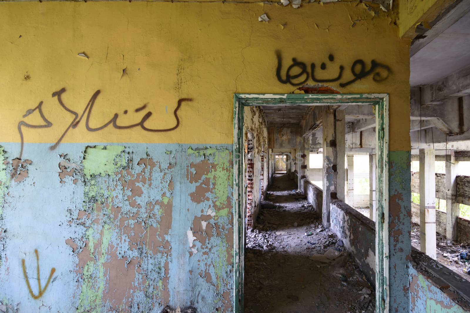 ruins of a very heavily polluted industrial factory, industrial series