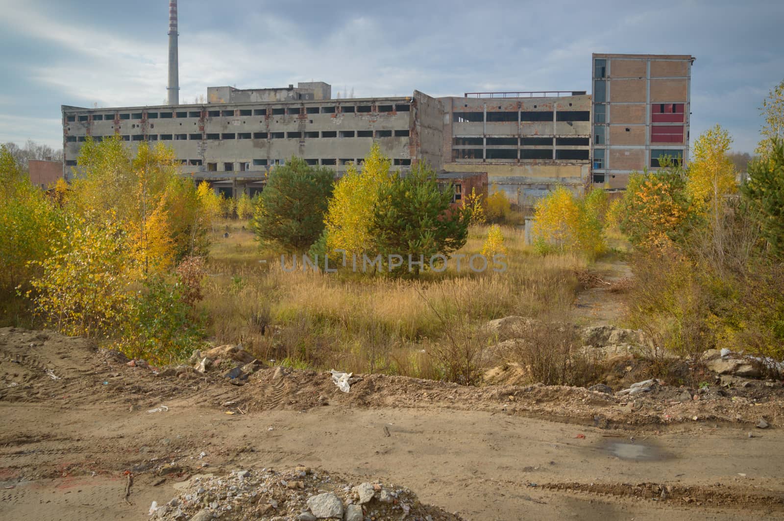 ruins of a very heavily polluted industrial factory, industrial series