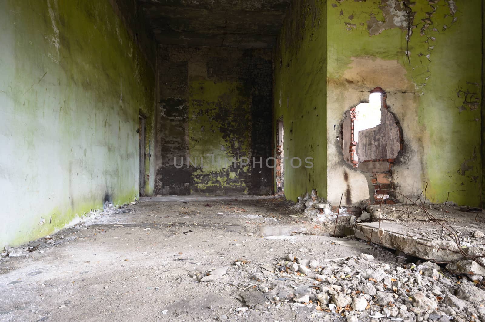 ruins of a very heavily polluted industrial factory, industrial series